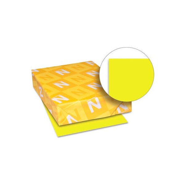 Wausau Neenah Paper Astrobrights Colored Card Stock, 8-1/2in x 11in, Lift-Off Lemon, 250/Pack 21021 - main
